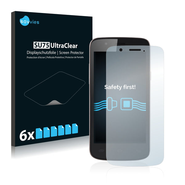 6x Savvies SU75 Screen Protector for Prestigio MultiPhone 5453 DUO