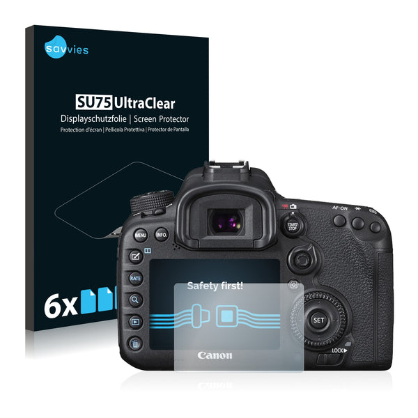 6x Savvies SU75 Screen Protector for Canon EOS 7D Mark II