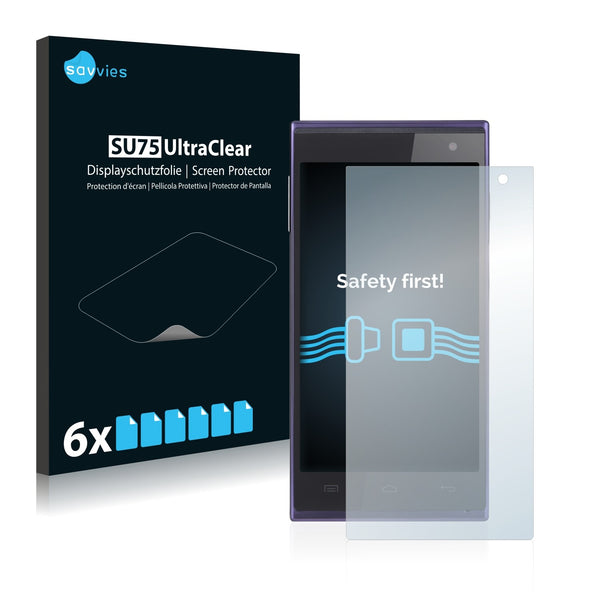 6x Savvies SU75 Screen Protector for Prestigio MultiPhone 5505 DUO