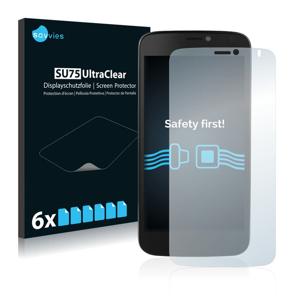 6x Savvies SU75 Screen Protector for Prestigio MultiPhone 3502 DUO