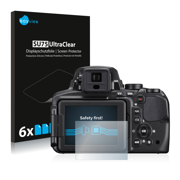 6x Savvies SU75 Screen Protector for Nikon Coolpix P900