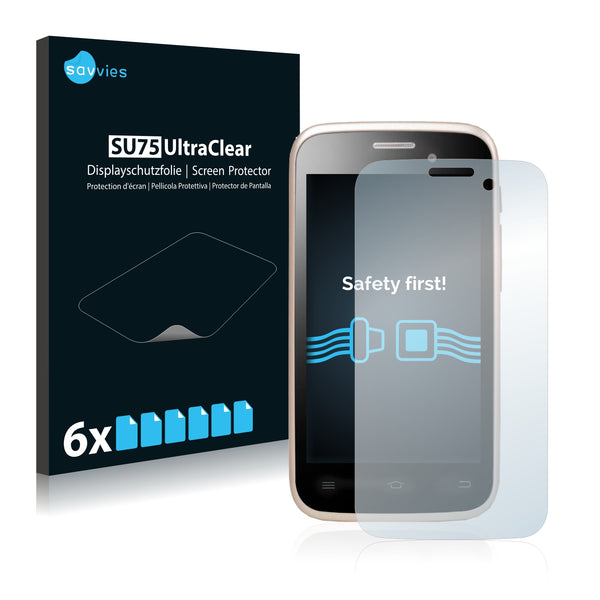 6x Savvies SU75 Screen Protector for GoClever Quantum2 400 GCFQUA2400