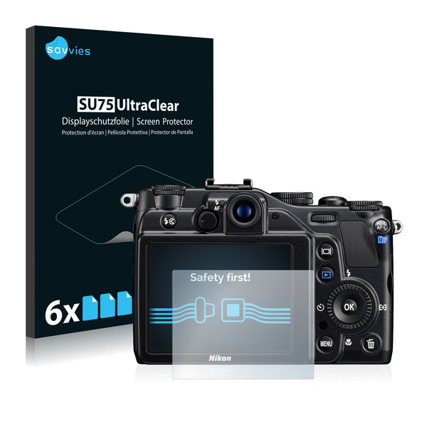 6x Savvies SU75 Screen Protector for Nikon Coolpix S7000