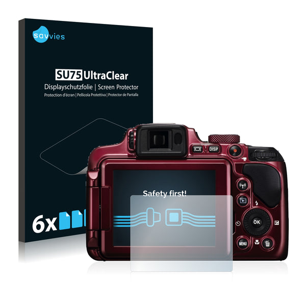 6x Savvies SU75 Screen Protector for Nikon Coolpix P610