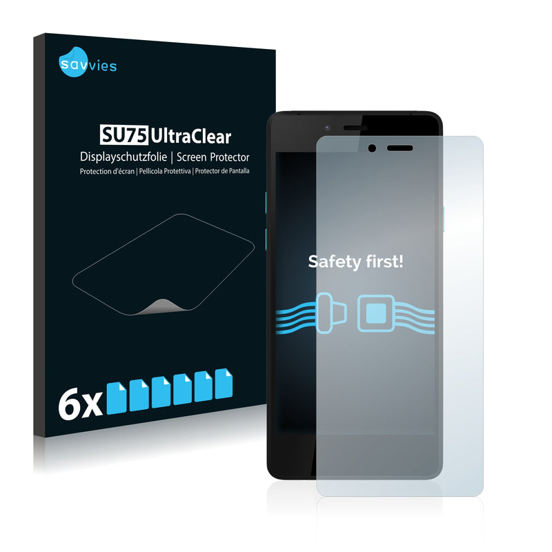 6x Savvies SU75 Screen Protector for Wiko Highway Pure 4G