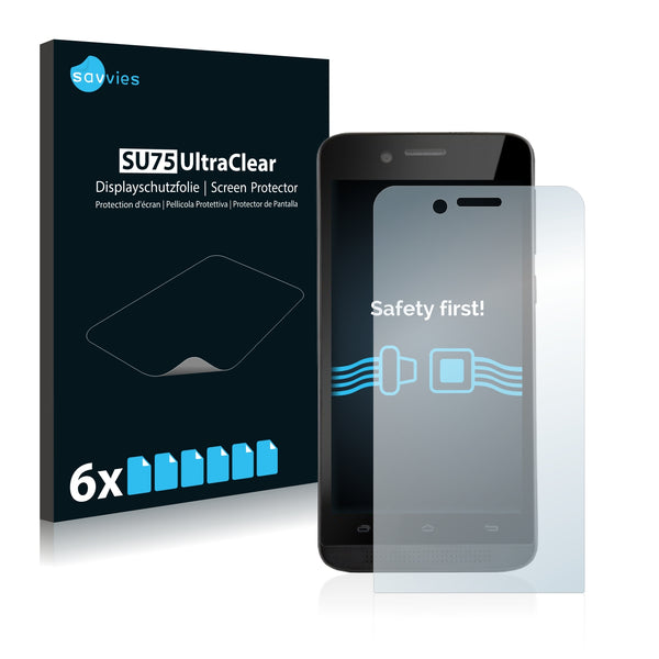 6x Savvies SU75 Screen Protector for GoClever Quantum 450 LTE 2015