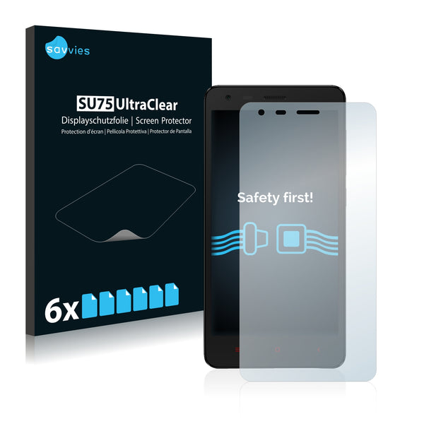 6x Savvies SU75 Screen Protector for Xiaomi Redmi 2 Prime
