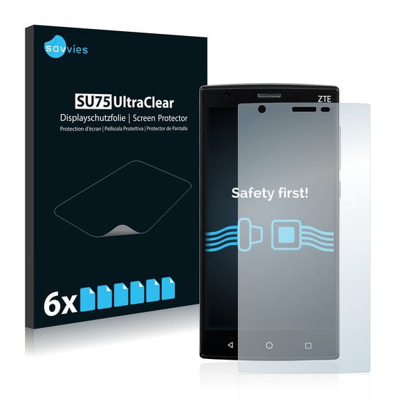 6x Savvies SU75 Screen Protector for ZTE ZMAX 2 2015