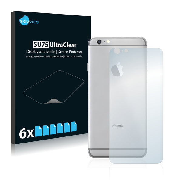 6x Savvies SU75 Screen Protector for Apple iPhone 6S Plus Back (entire surface)