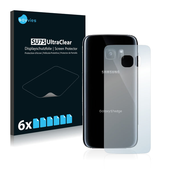 6x Savvies SU75 Screen Protector for Samsung Galaxy S7 Edge (Back)