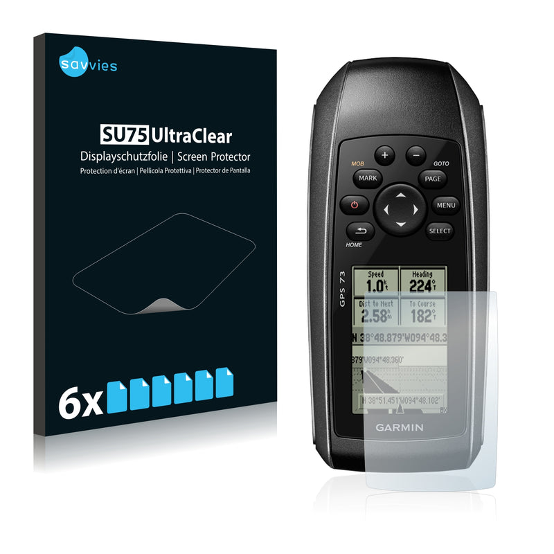 6x Savvies SU75 Screen Protector for Garmin GPS 73