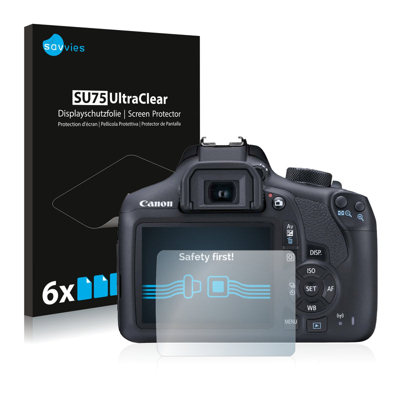 6x Savvies SU75 Screen Protector for Canon EOS 1300D