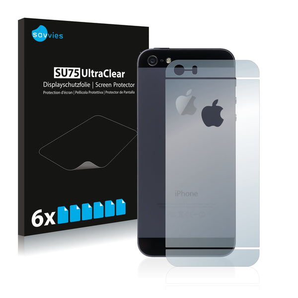 6x Savvies SU75 Screen Protector for Apple iPhone SE (full surface + LogoCut)
