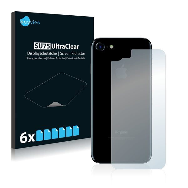 6x Savvies SU75 Screen Protector for Apple iPhone 7 Back (entire surface)