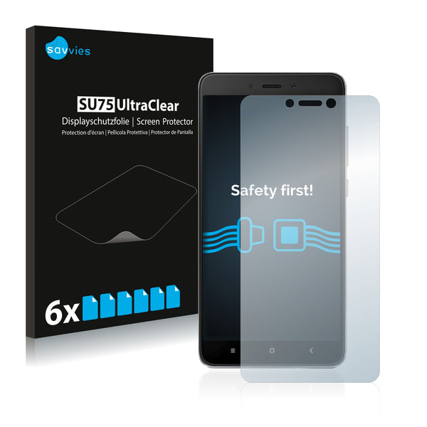 6x Savvies SU75 Screen Protector for Xiaomi Redmi Note 4