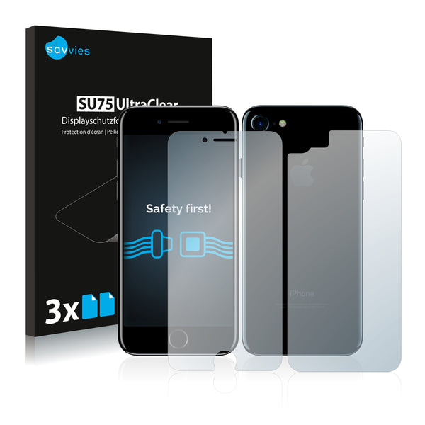 6x Savvies SU75 Screen Protector for Apple iPhone 7 (Front + Back)