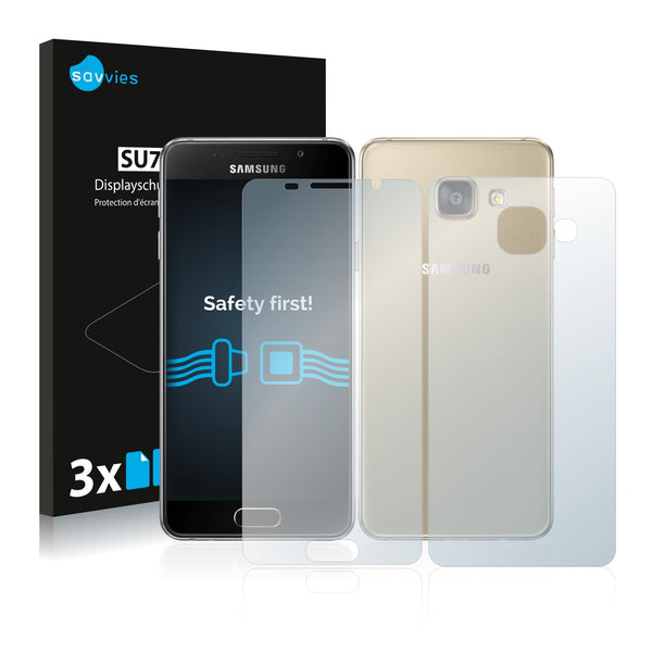 6x Savvies SU75 Screen Protector for Samsung Galaxy A3 2016 (Front + Back)