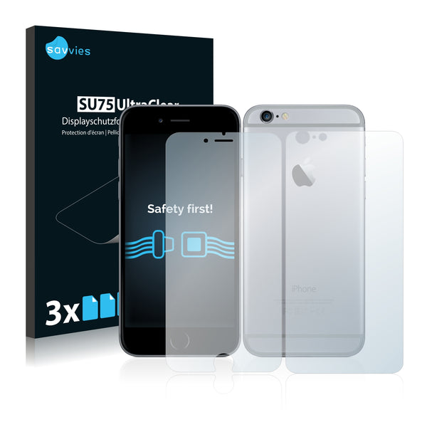 6x Savvies SU75 Screen Protector for Apple iPhone 6 Plus (Front + Back)