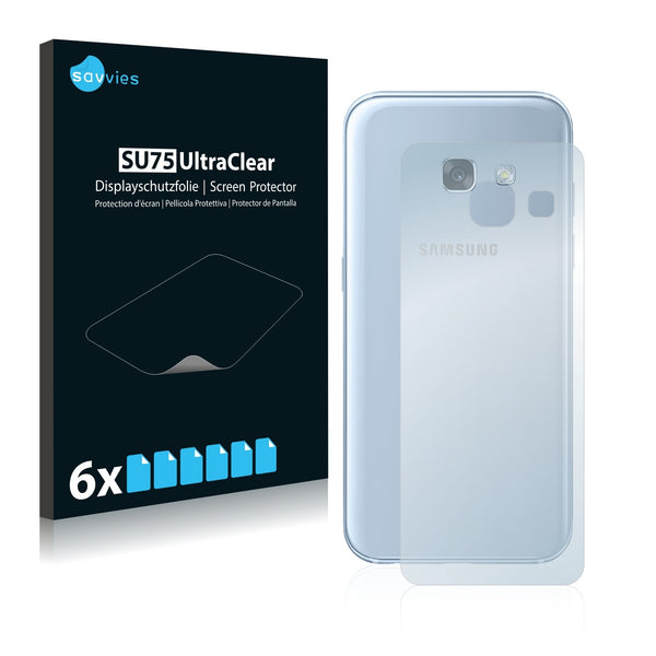 6x Savvies SU75 Screen Protector for Samsung Galaxy A3 2017 (Back)