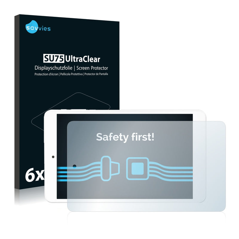 6x Savvies SU75 Screen Protector for Odys TigerTab 8