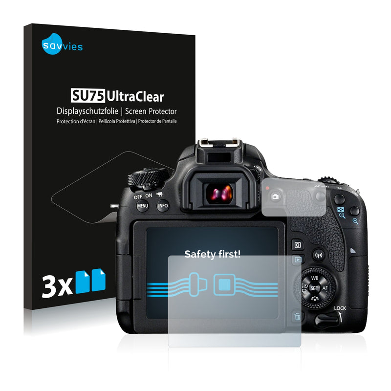 6x Savvies SU75 Screen Protector for Canon EOS 77D
