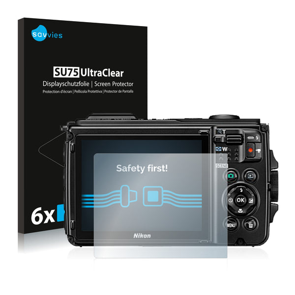 6x Savvies SU75 Screen Protector for Nikon Coolpix W300