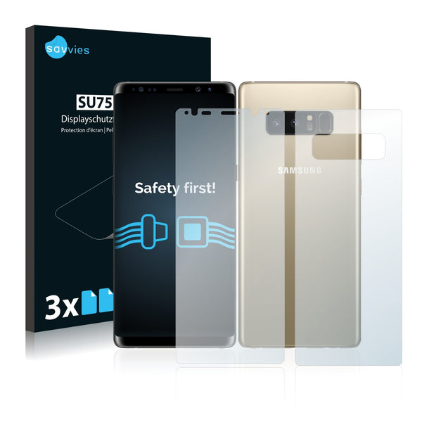 6x Savvies SU75 Screen Protector for Samsung Galaxy Note 8 (Front + Back)