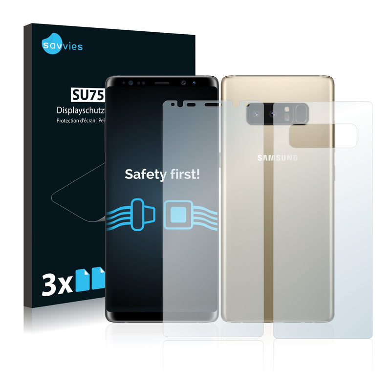 6x Savvies SU75 Screen Protector for Samsung Galaxy Note 8 (Front + Back)