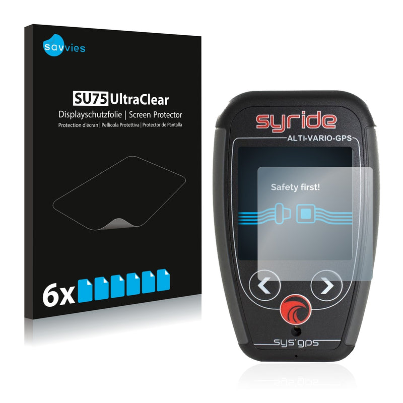 6x Savvies SU75 Screen Protector for Syride Sys'GPS V3
