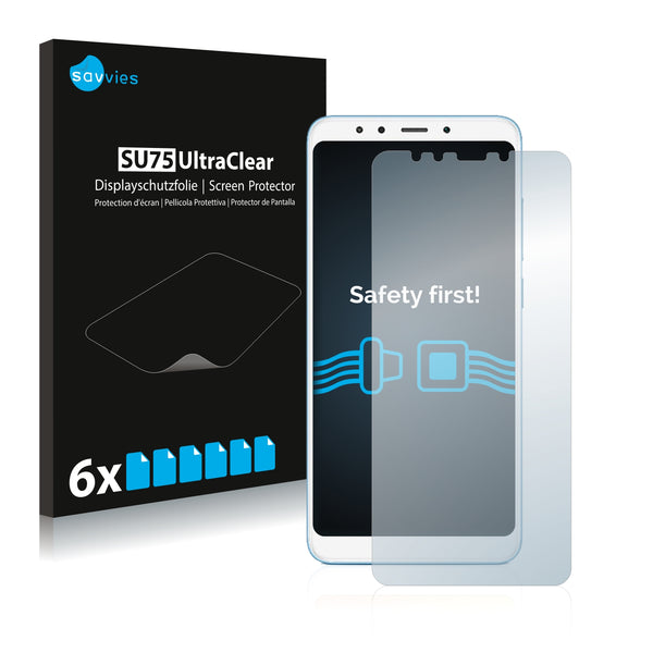 6x Savvies SU75 Screen Protector for Xiaomi Redmi 5