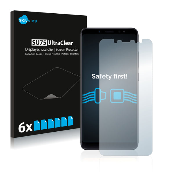 6x Savvies SU75 Screen Protector for Xiaomi Redmi Note 5