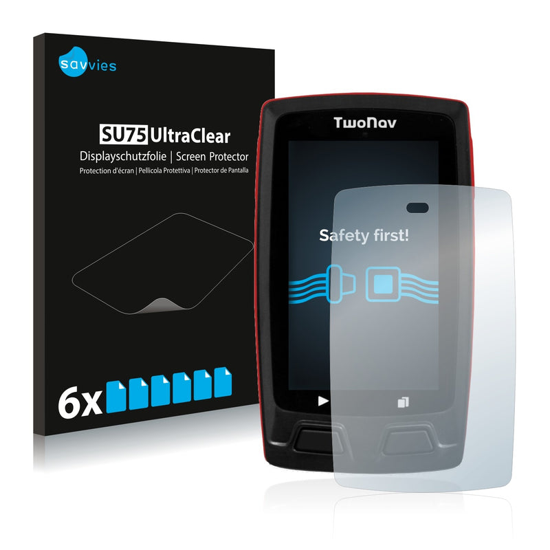 6x Savvies SU75 Screen Protector for TwoNav Velo