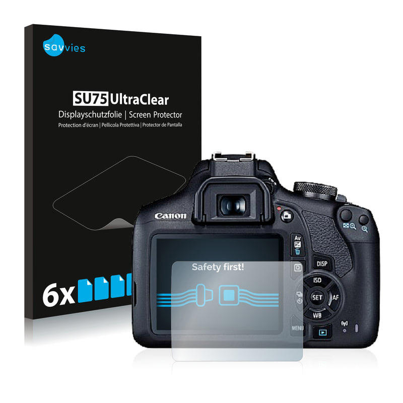 6x Savvies SU75 Screen Protector for Canon EOS 2000D