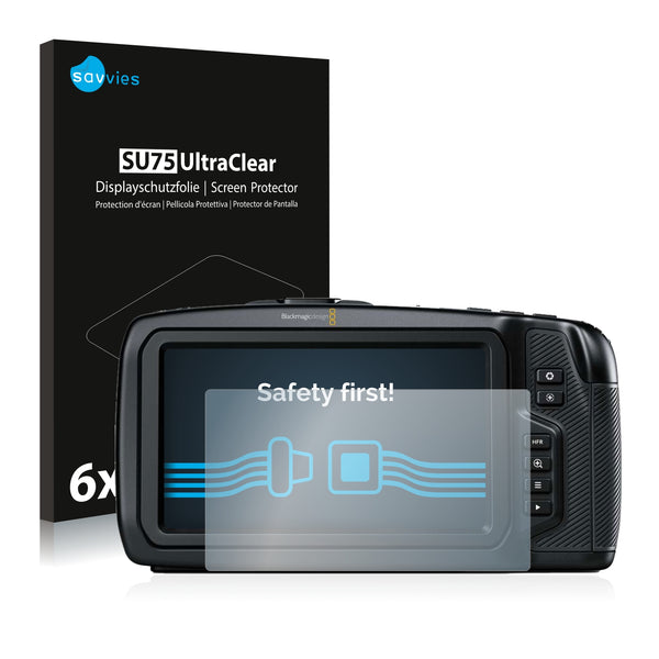 6x Savvies SU75 Screen Protector for Blackmagic Pocket Cinema 4K Camera