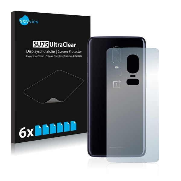 6x Savvies SU75 Screen Protector for OnePlus 6 (Back)