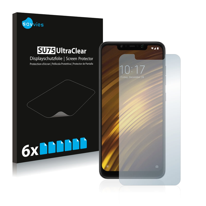 6x Savvies SU75 Screen Protector for Xiaomi Pocophone F1