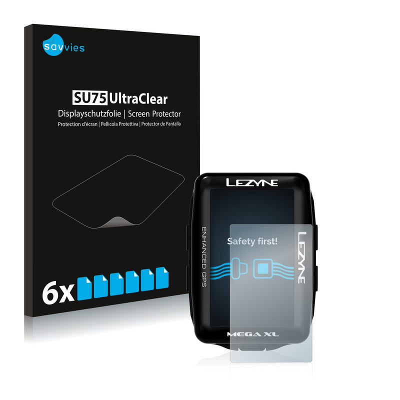 6x Savvies SU75 Screen Protector for Lezyne Mega XL GPS