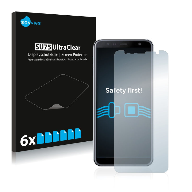 6x Savvies SU75 Screen Protector for Samsung Galaxy J6 Plus