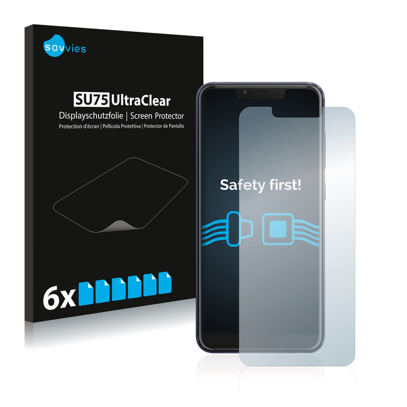 6x Savvies SU75 Screen Protector for Wiko View 2 Plus