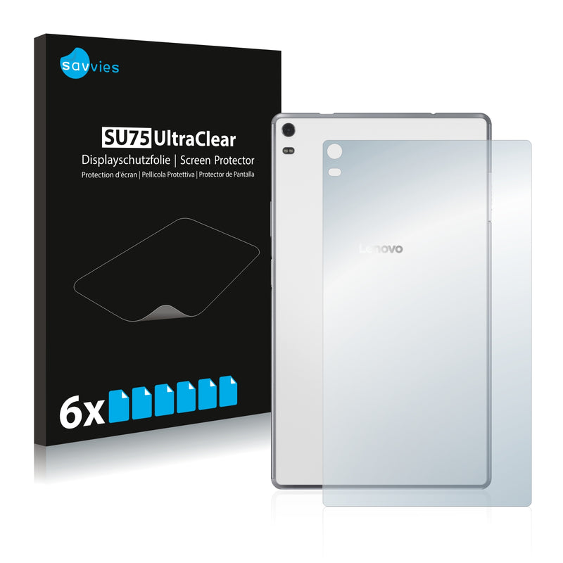 6x Savvies SU75 Screen Protector for Lenovo Tab 4 8 Plus (Back)