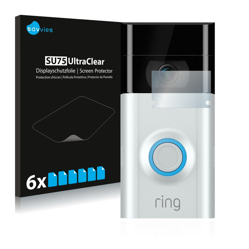 6x Savvies SU75 Screen Protector for Ring Doorbell 2 (Lens)