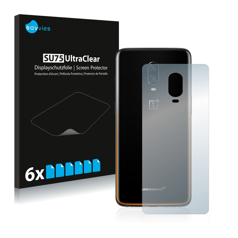 6x Savvies SU75 Screen Protector for OnePlus 6T McLaren (Back)