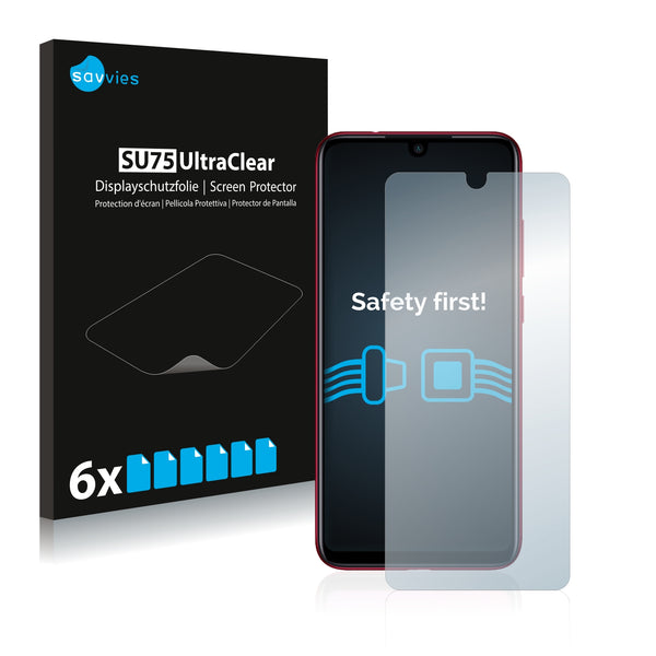 6x Savvies SU75 Screen Protector for Xiaomi Redmi 7