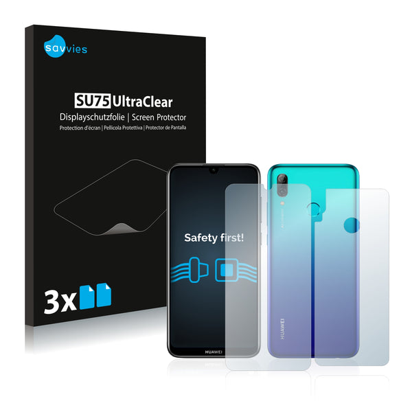 6x Savvies SU75 Screen Protector for Huawei P smart 2019 (Front + Back)