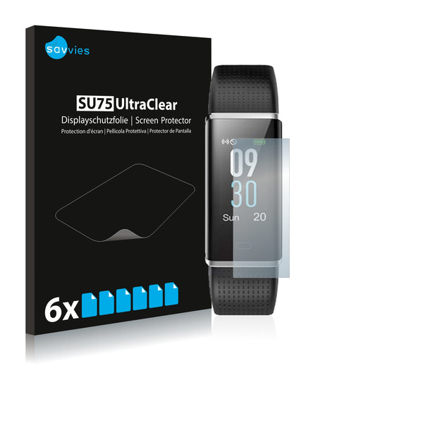6x Savvies SU75 Screen Protector for Yamay Fitness Tracker SW352