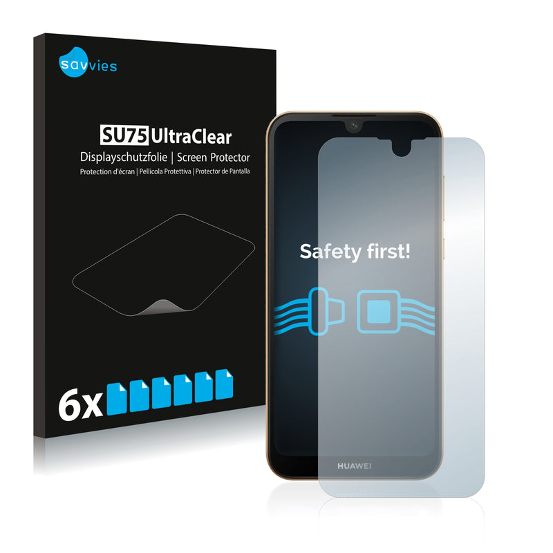 6x Savvies SU75 Screen Protector for Huawei Y5 2019