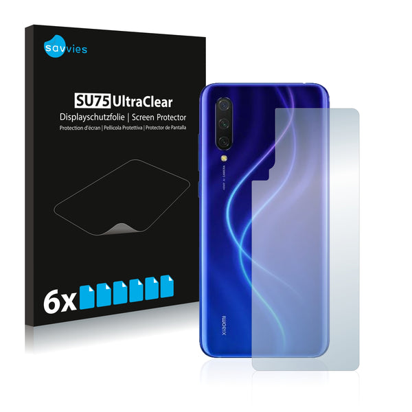 6x Savvies SU75 Screen Protector for Xiaomi Mi 9 Lite (Back)