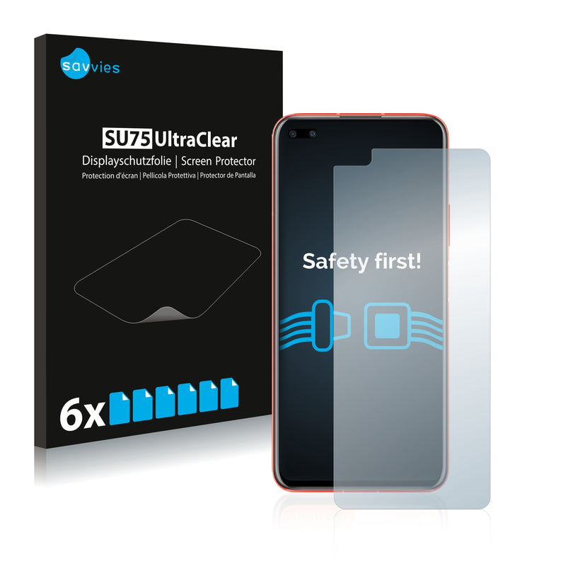 6x Savvies SU75 Screen Protector for Huawei Nova 6