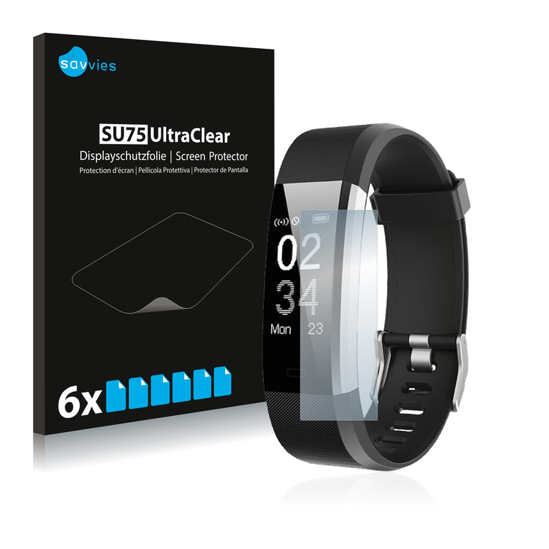 6x Savvies SU75 Screen Protector for Willful Fitness Tracker SW333