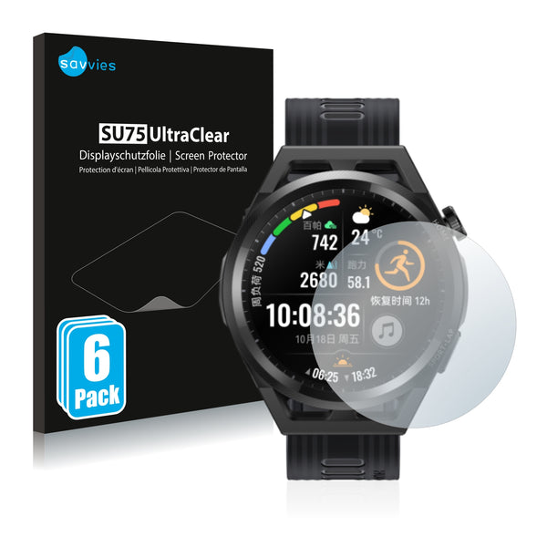 6x Savvies SU75 Screen Protector for Huawei Watch GT Runner